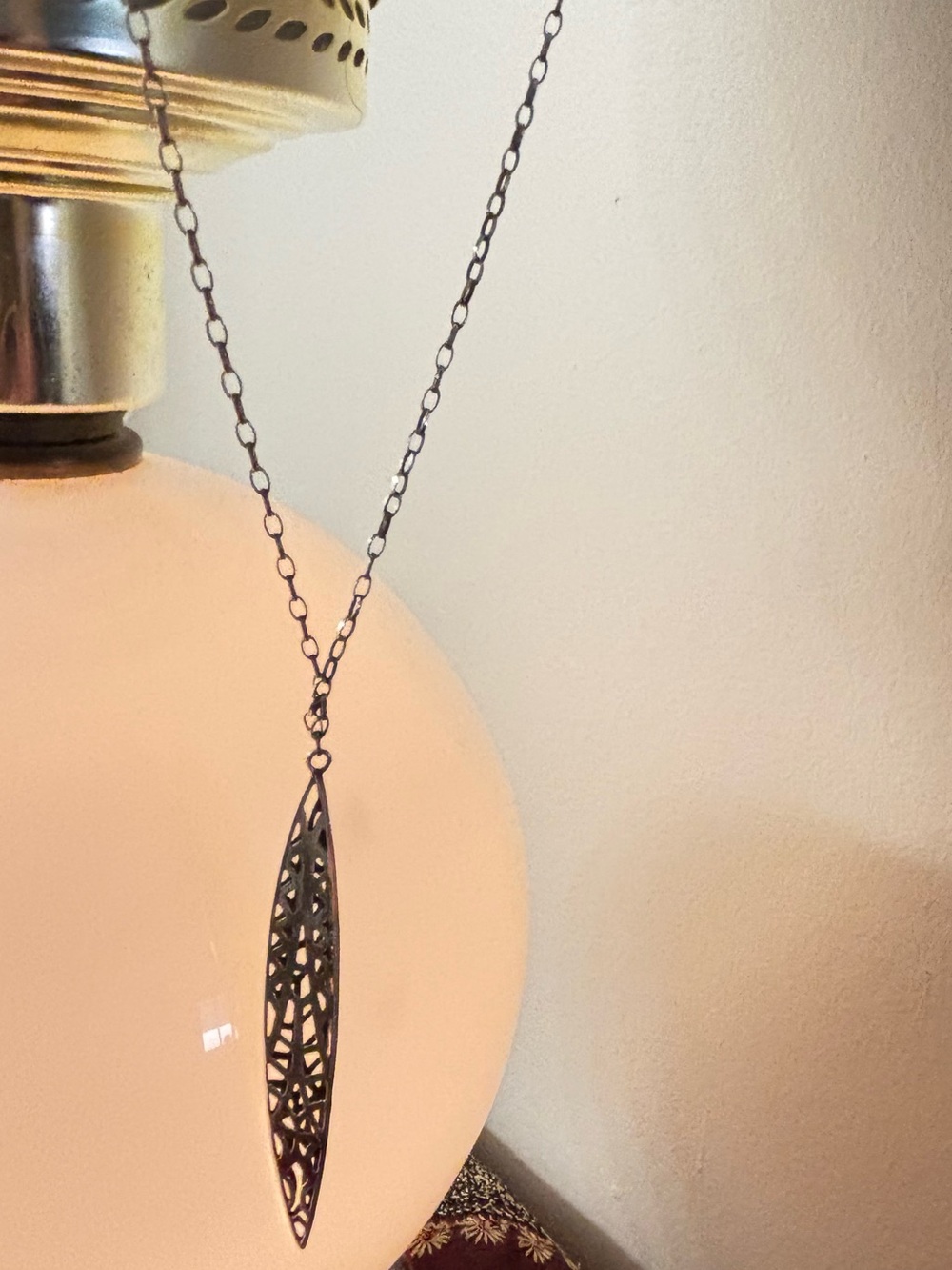 Silpada Silver Filigree Long Pendant Necklace